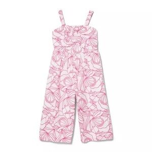 Janie and Jack Pink Floral Kids Jumpsuit size 8